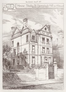 Haus, Steeles Road, Haverstock Hill, für C E Johnson (Stich) von English School