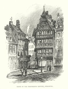 Haus des dreizehnten Jahrhunderts, Straßburg (Gravur) von English School