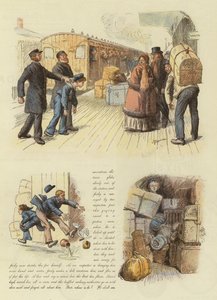 Wie Jacky Marlinspike rechtzeitig zum Weihnachtskuchen nach Hause kam (Farblithografie) von English School