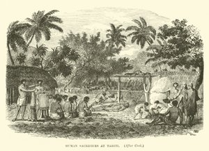 Menschenopfer auf Tahiti, nach Cook von English School