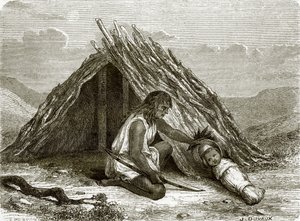 Hütte der Chimehwhueb-Indianer von English School