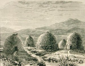 Hütten in Uig um 1880, aus 