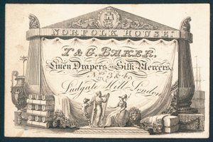 I & G Baker, Leinenhändler und Seidenkaufleute, Visitenkarte von English School