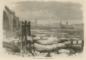 Eis auf der Themse an der London Bridge