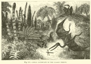 Ideale Landschaft der Lias-Periode von English School