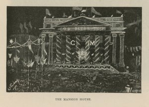 Illuminationen und Dekorationen schmücken das Mansion House von English School