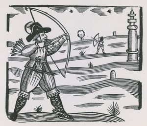 Illustration, die Bogenschießen darstellt
