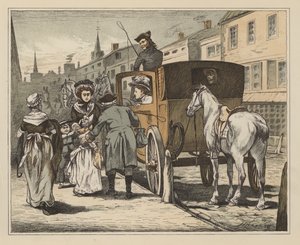 Illustration für Die unterhaltsame Geschichte von John Gilpin von William Cowper von English School