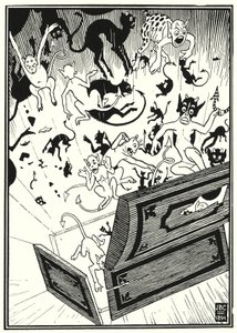 Illustration für die Abenteuer des Baron Münchhausen (Gravur) von English School