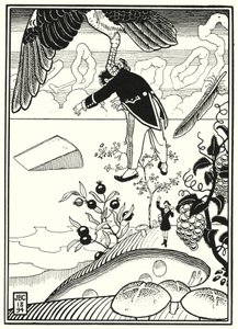Illustration für die Abenteuer des Baron Münchhausen (Gravur)