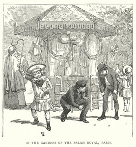 In den Gärten des Palais Royal, Paris (Gravur) von English School