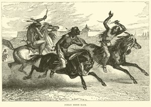 Indianisches Pferderennen von English School