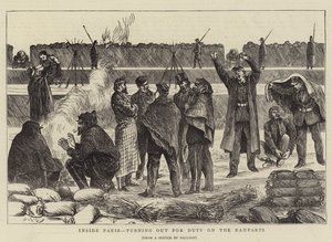 In Paris, Aufbruch zum Dienst an den Wällen (Stich) von English School