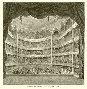 Innenraum des Drury Lane Theaters, 1804 von English School