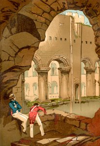 Innenraum von Rochester Castle, Rochester, Kent, Südostengland, aus Old England: A Pictorial Museum, veröffentlicht 1847 von English School