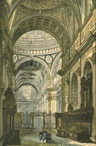 Innenraum der St. Pauls Kathedrale, London von English School