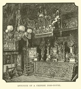 Innenraum eines chinesischen Joss-Hauses