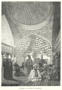 Innenraum einer Moschee in Turkestan (Gravur) von English School