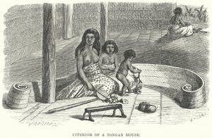 Innenansicht eines tonganischen Hauses von English School