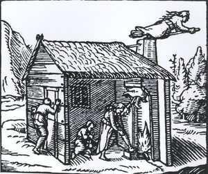 Innenansicht eines Hexenhauses, 1579