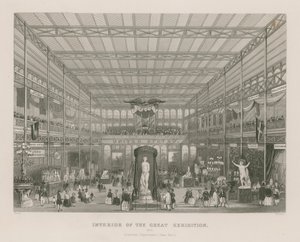 Innenansicht der Großen Ausstellung, 1851, Amerikanische Abteilung (East End) von English School