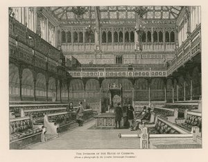 Innenansicht des House of Commons, Westminster, London von English School