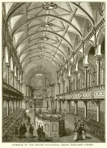 Innenraum der jüdischen Synagoge, Great Portland Street von English School