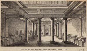 Innenansicht der Londoner Kornbörse, Mark Lane von English School