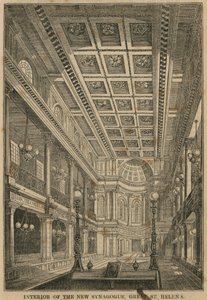 Innenraum der neuen Synagoge, Great St Helens, London von English School