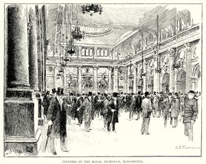 Innenansicht der Royal Exchange, Manchester von English School