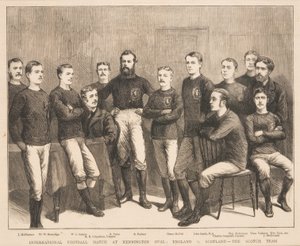 Internationales Fußballspiel im Kennington Oval: England gegen Schottland - Das schottische Team, aus The Graphic, 1879