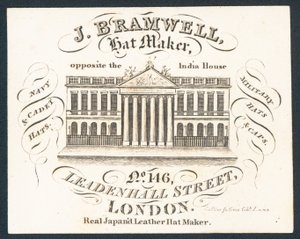 J Bramwell, Hutmacher, Visitenkarte von English School
