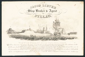 Jacob Lietke, Schiffsmakler und Agent, Visitenkarte