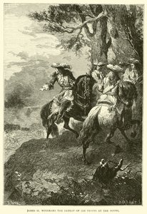 Jakob II. beobachtet die Niederlage seiner Truppen an der Boyne von English School