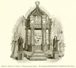 James I. liegt im Staat in der Westminster Abbey