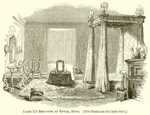 Schlafzimmer von James I. in Knole, Kent von English School