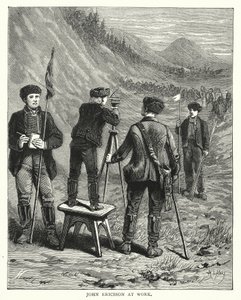 John Ericsson bei der Arbeit (Gravur) von English School