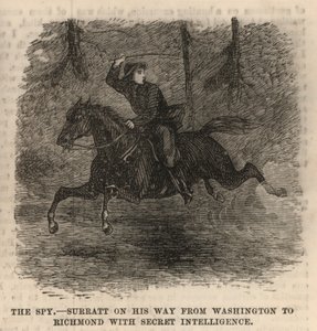 John Surratt auf dem Weg von Washington nach Richmond mit geheimen Informationen von English School