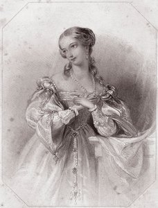 Juliette (Romeo und Julia) - Galerie der Frauen von Shakespeare, Sammlung von fünfundvierzig ernsten Porträts von den ersten Künstlern Londons, bereichert mit kritischen und literarischen Anmerkungen um 1838 von English School