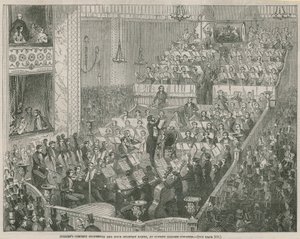 Julliens Konzertorchester und vier Militärkapellen im Covent Garden Theatre von English School