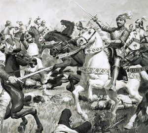 König Artus führte die Briten zu einem überwältigenden Sieg gegen die Sachsen von English School