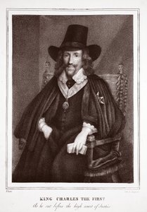König Charles der Erste, wie er vor dem hohen Gerichtshof saß, zugeschrieben P. Sudre, graviert von de Langlume