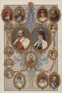 König Edward VII., Königin Alexandra und ihre Kinder und Enkelkinder von English School