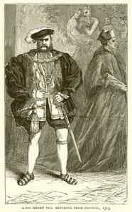 König Heinrich VIII. zieht sich aus dem Rat zurück, 1515 von English School