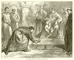 König Johann vor dem Legaten des Papstes, 1213