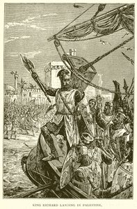 König Richard landet in Palästina von English School