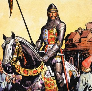 Ritter auf Pferd von English School