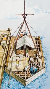 Kon-Tiki wird aus Balsaholz gebaut