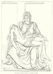 La Pieta von Michelangelo, St. Peter in Rom (Gravur) von English School
