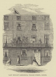 Lady Morgans Residenz, William Street, London (Gravur) von English School